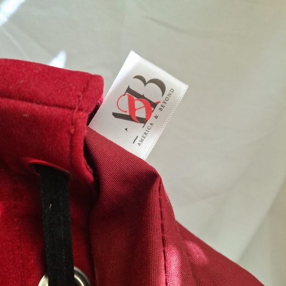 America & Beyond Drawstring Pom Pom Backpack  Floral Suede School Bag Girls Gift - Picture 9 of 17